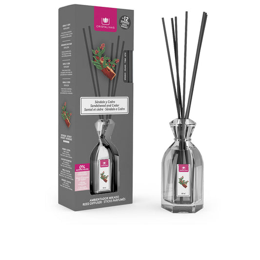 Cristalinas Mikado Air Freshener 0% #Sandalwood-Cedar 90 Ml - Salevare.com