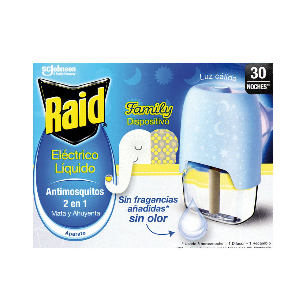 Raid Family Anti-Mosquito Device + Refill 30 Nights - Salevare.com