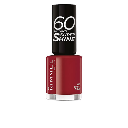 Rimmel London 60 Seconds Super Shine Nail Polish #320-Rapid Ruby 8 Ml - Salevare.com