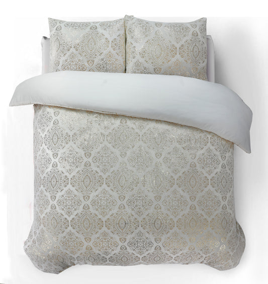 Duvet Cover Set Glamor Flannel Art Foil Creme 200 x 200/220