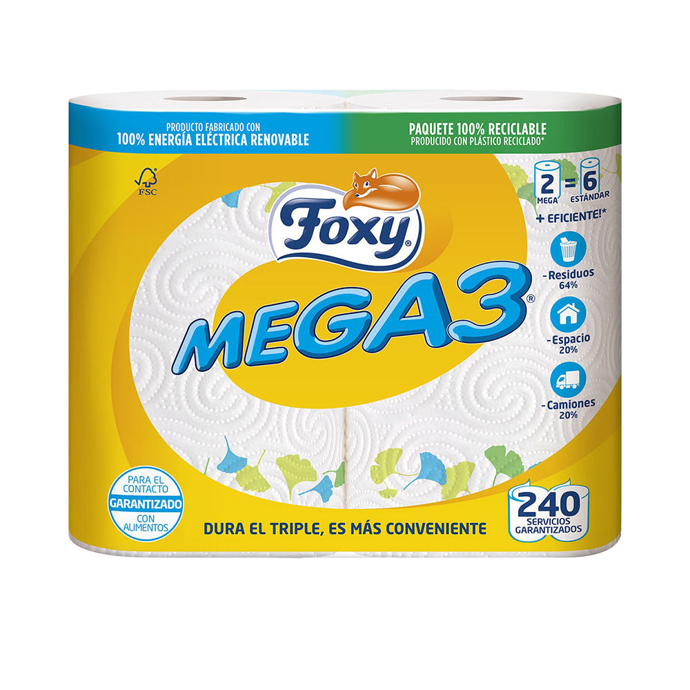 Foxy Mega3 Triple Duration Kitchen Paper 2 Rolls - Salevare.com