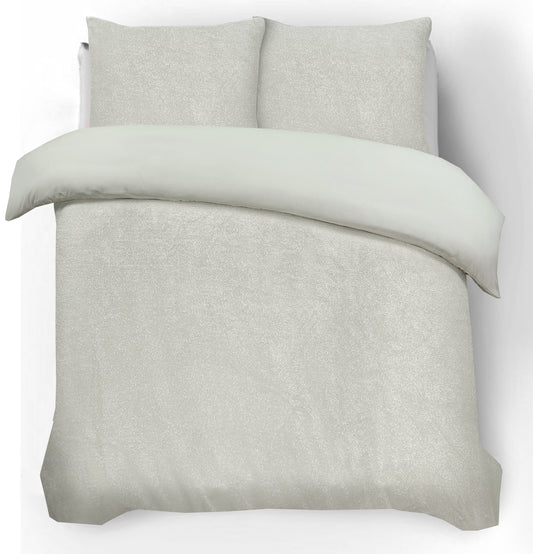 Duvet Cover Set Glamor Flannel Deco Foil Creme 140 x 200/220