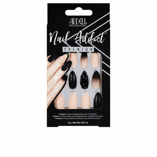 Ardell Nail Addict Black Stud & Pink Ombre 1 U - Salevare.com