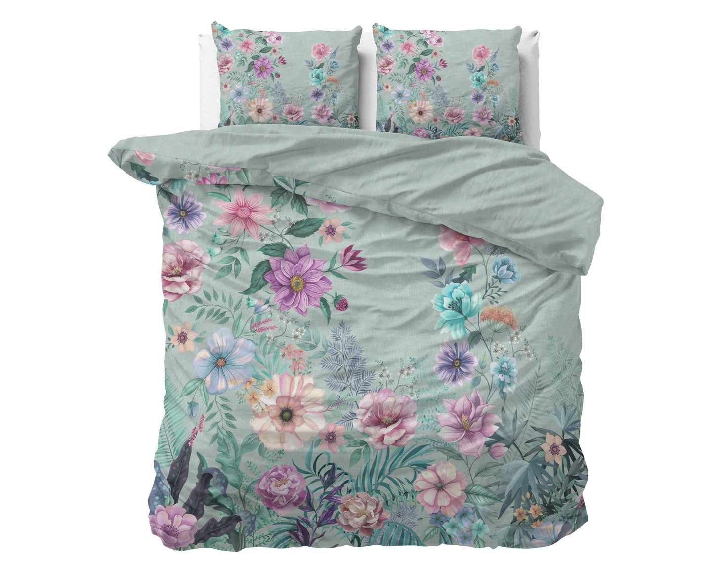 Duvet Cover Set Flore Blue 240 x 200/220