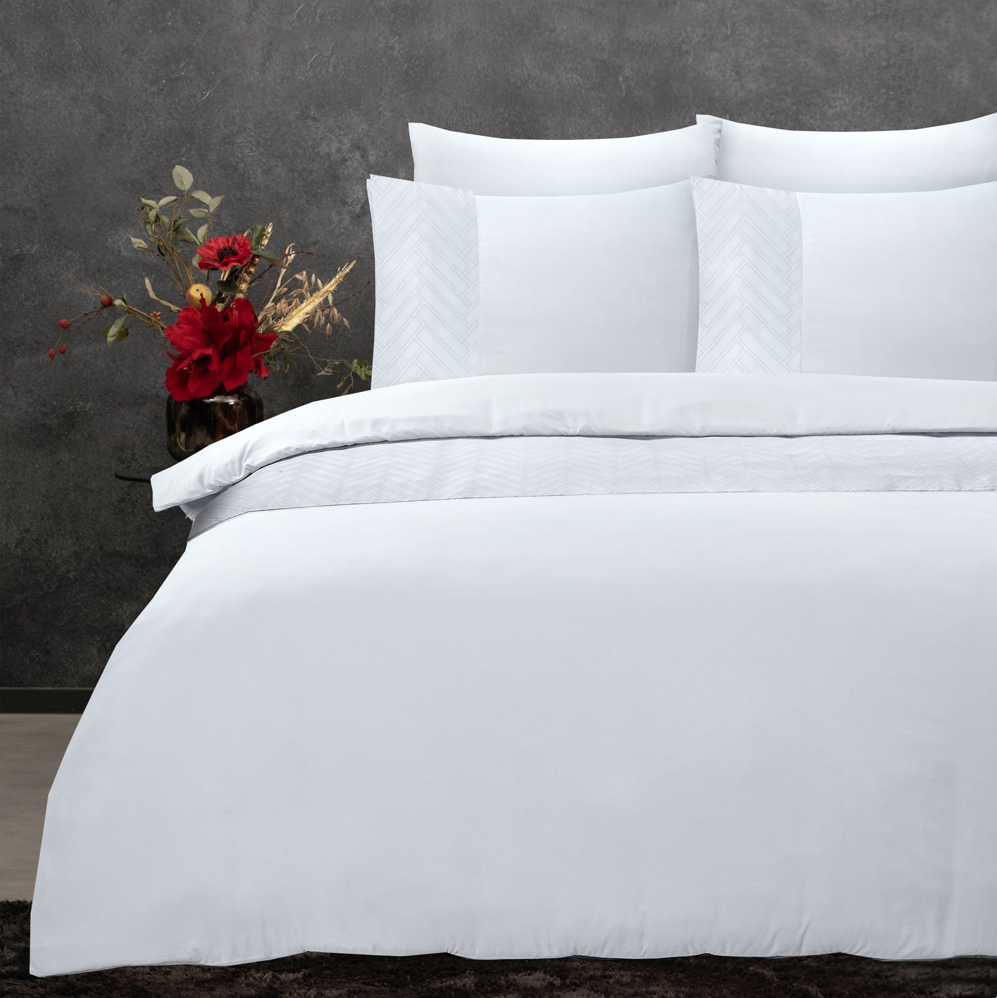 Duvet Cover Set Monte Negro White 200 x 220