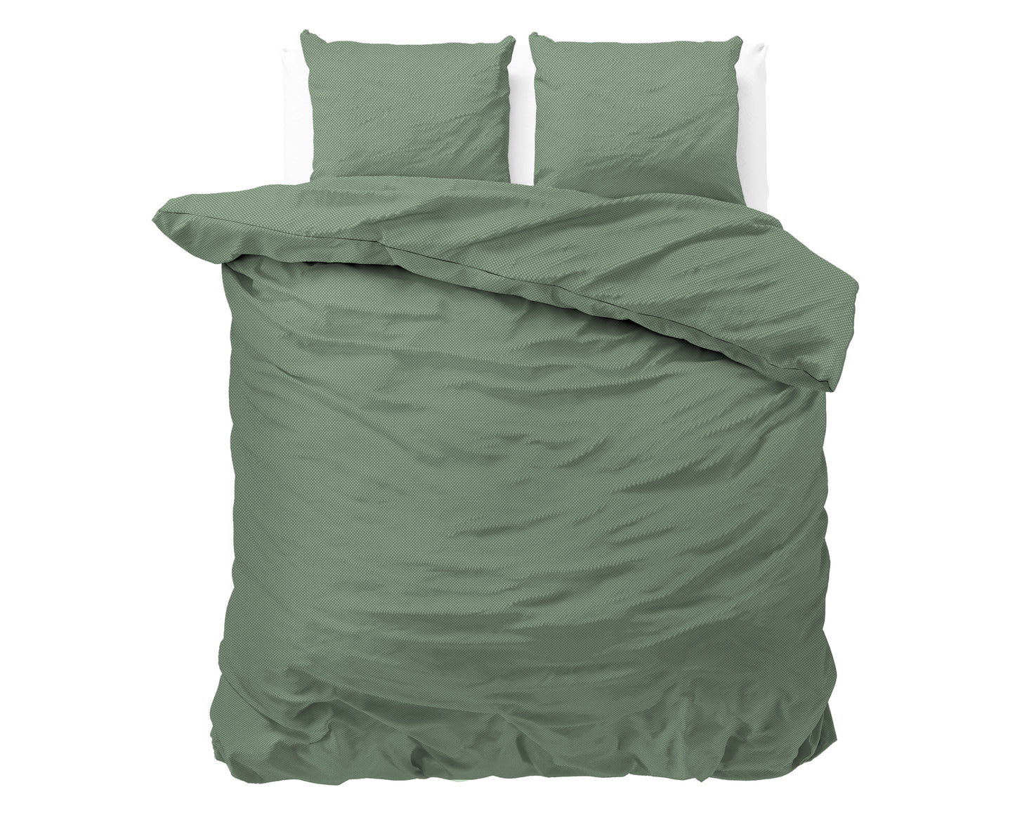 Duvet Cover Set Satin Point Green 240 x 220