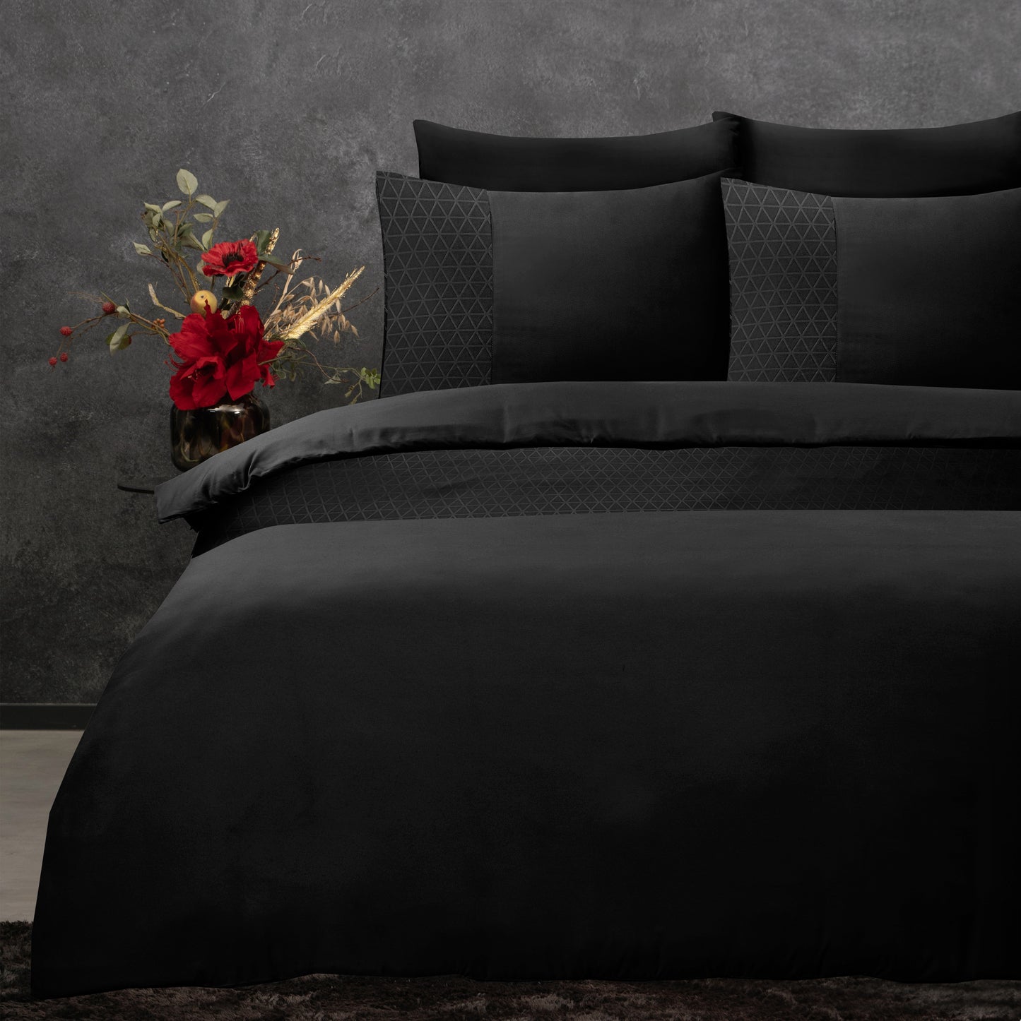 Duvet Cover Set Valencia Black 240 x 220