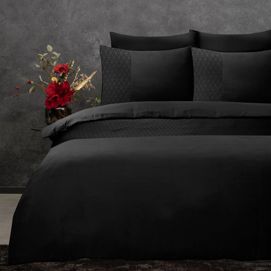 Duvet Cover Set Valencia Black 200 x 220