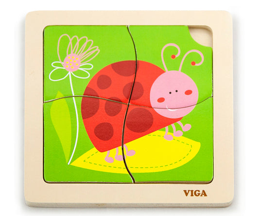 Viga 50140 Handy Flat Puzzle - Ladybird
