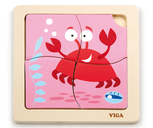 Viga 50146 Handy Flat Puzzle - Crab