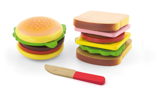 Viga 50810 Playing Food - Hamburger &amp; Sandwich