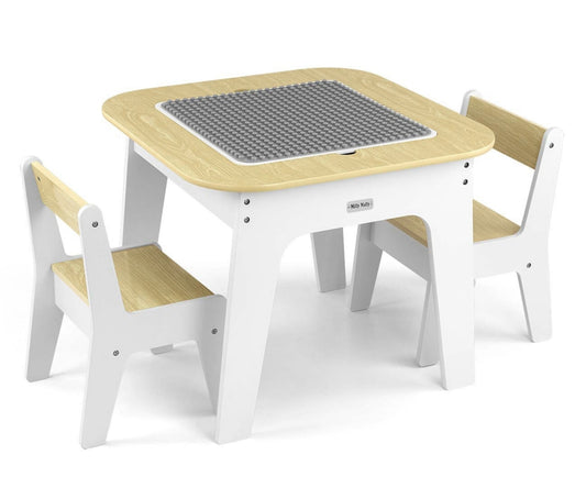 Olaf Blocks Furniture Set - Table and Two Chairs White